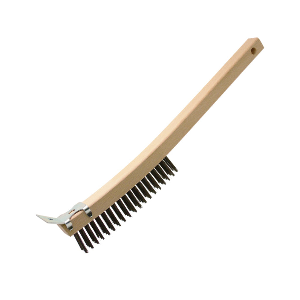Standard Steel Wire Scratch Brush with Scraper