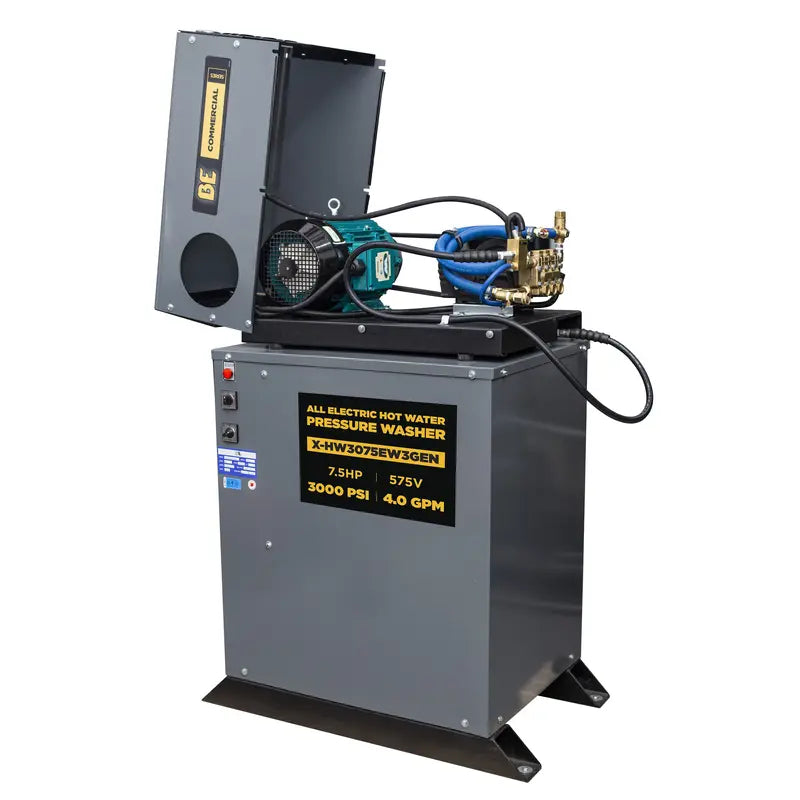 BE All Electric Hot Water Pressure Washer - 3000 PSI, 4 GPM (Model: X-HW3075EW3GEN)