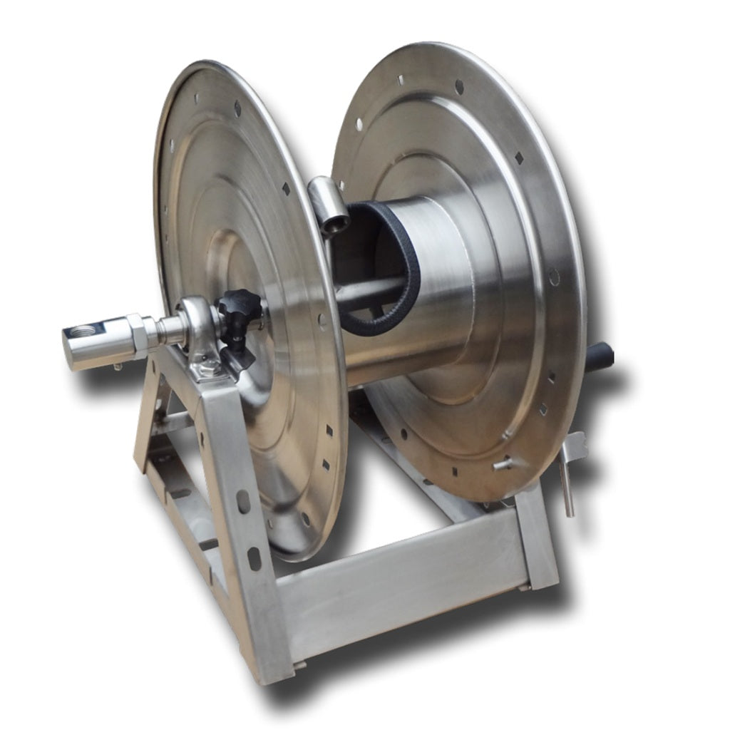 General Pump 5000PSI 250°F Industrial A-Frame Stainless Steel Hose Reel DHRA Series