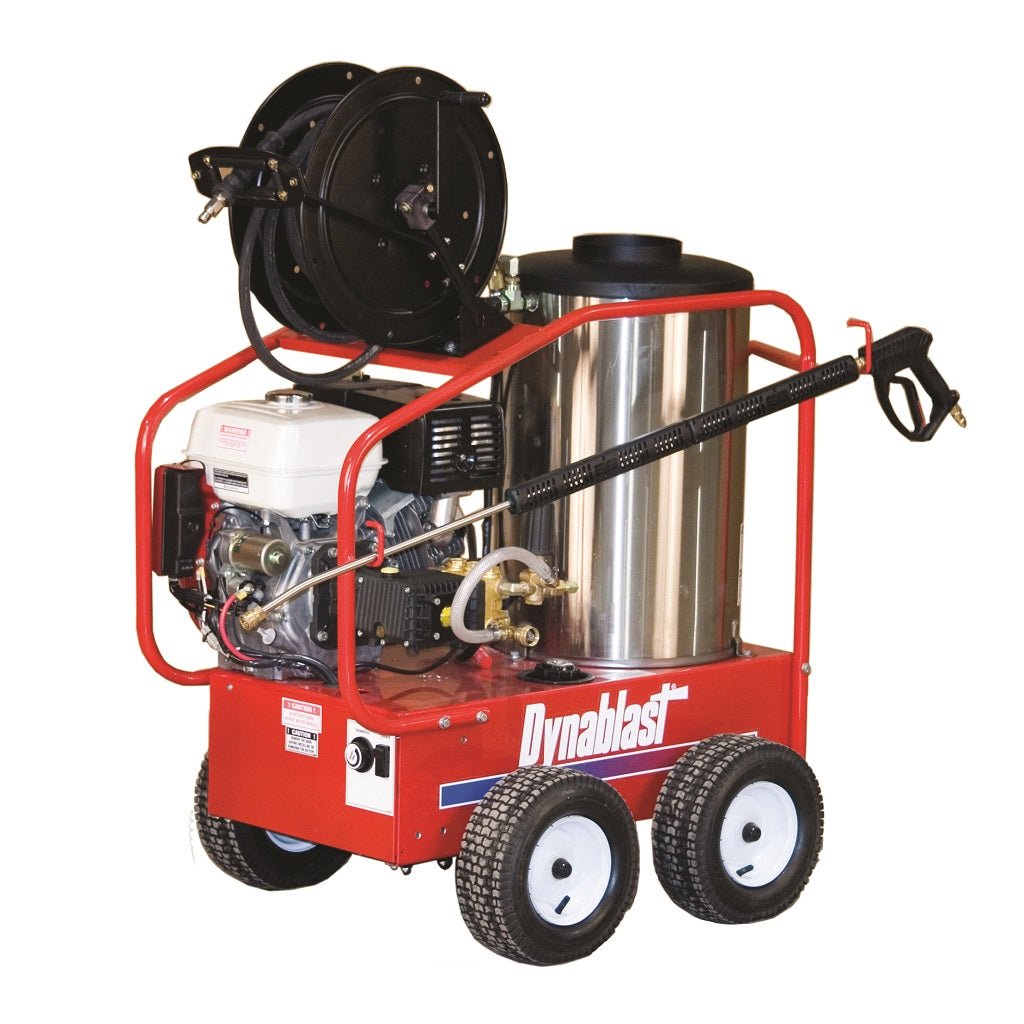 Dynablast H4035DGF 3500psi 4.0gpm Portable Honda Hot Water Direct Drive Gas Pressure Washer with General Pump and Diesel Burner ATPRO Powerclean Pressure Washers Onlin
