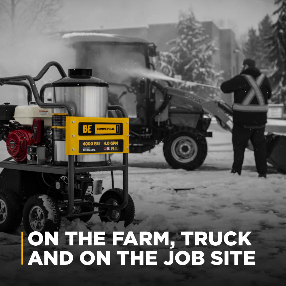 BE 4000psi 4.0gpm Honda Gas Hot Water Pressure Washer Diesel Burner Mobile Frame