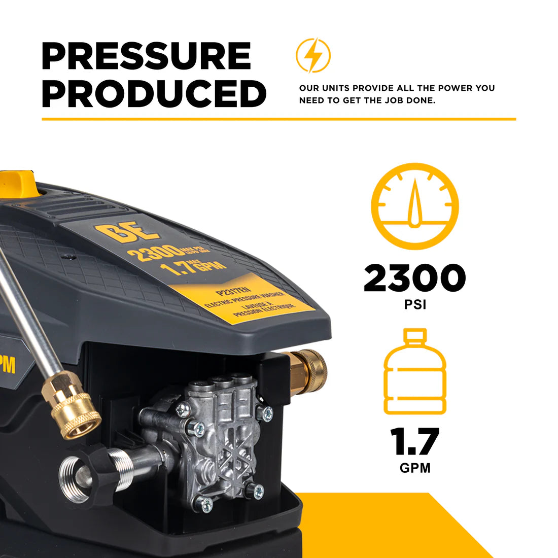 BE 110volt 2300psi 1.7gpm Residential Electric Pressure Washer P2317EN