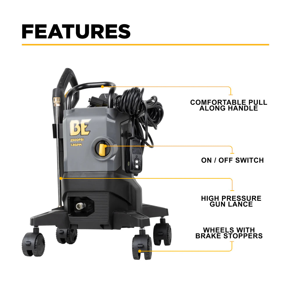 BE 110volt 2500psi 1.8gpm Residential Electric Pressure Washer P2518EN