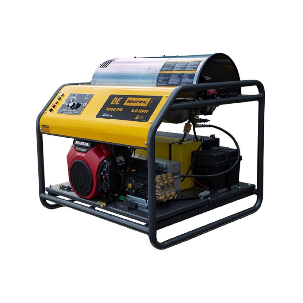 BE HW3524HG12V Honda Gas Hot Water Pressure Washer Diesel Burner Skid Frame 3500psi 5.6gpm General Pump