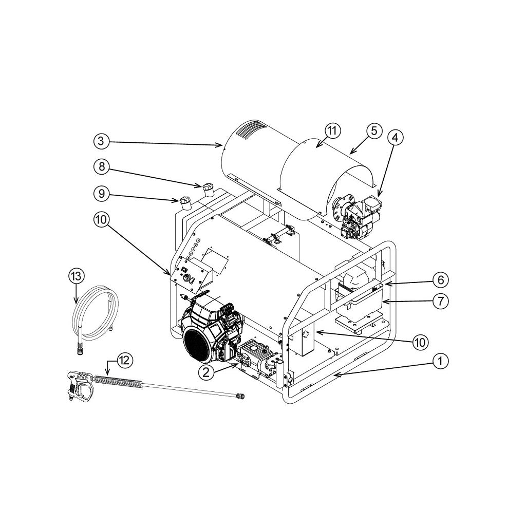 HW3024HG12V &amp; HW3524HG12V BE Hot Water Pressure Washer Parts