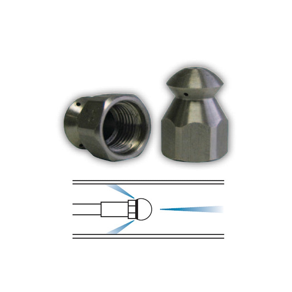 Sewer Jetting "Laser" Nozzle - 1 Forward 3 Back Jet 4000psi