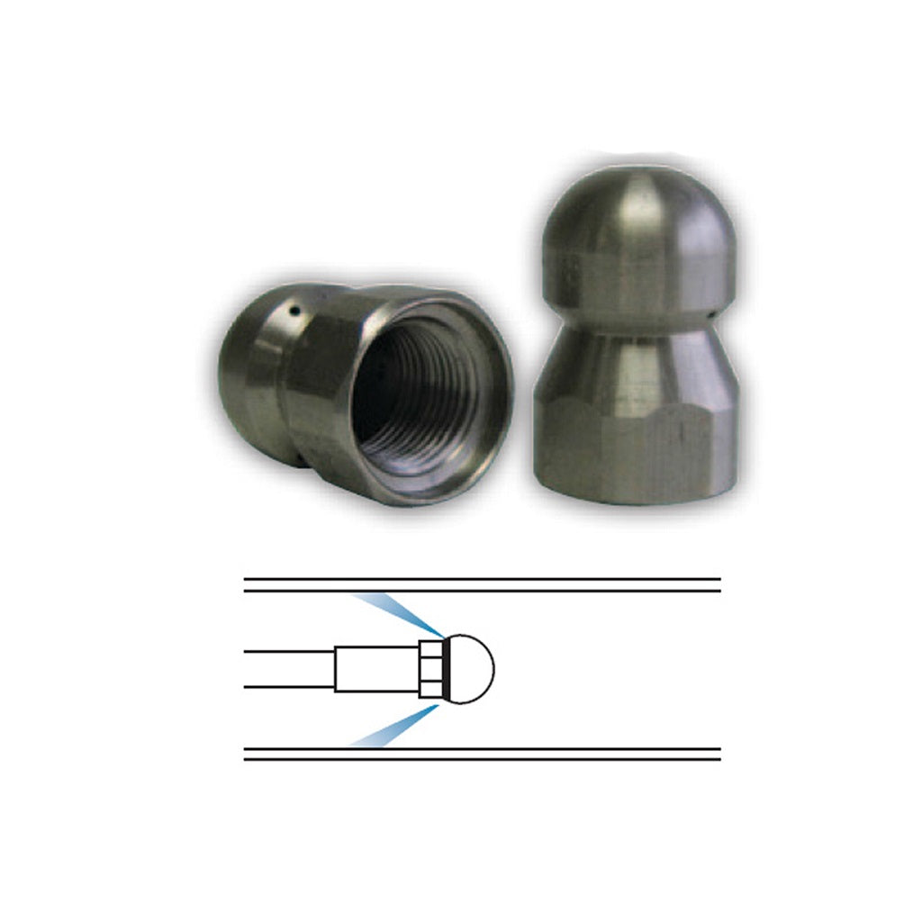 Sewer Jetting "Mole" Nozzle - 3 Back Jet 4000psi
