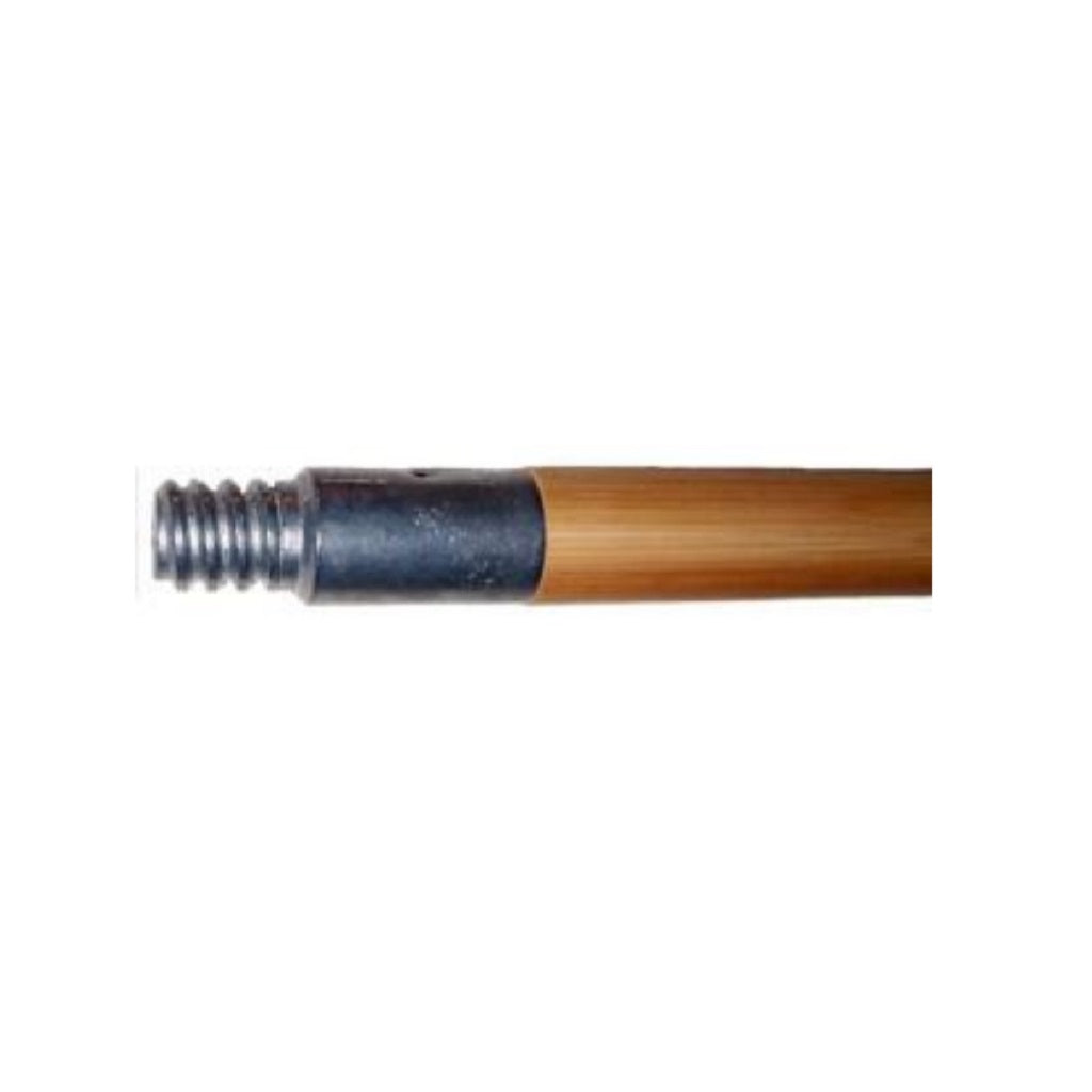 Manche en bois avec embout en métal pour manche à balai et brosse